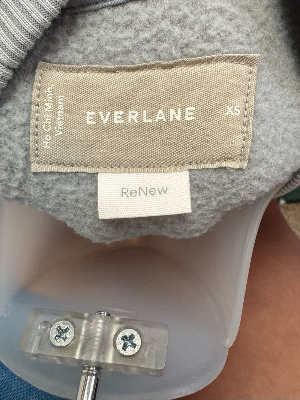 Everlane The Renew Fleece Raglan Light Blue Crew Neck Sweatshirt Size XS - Picture 11 of 11